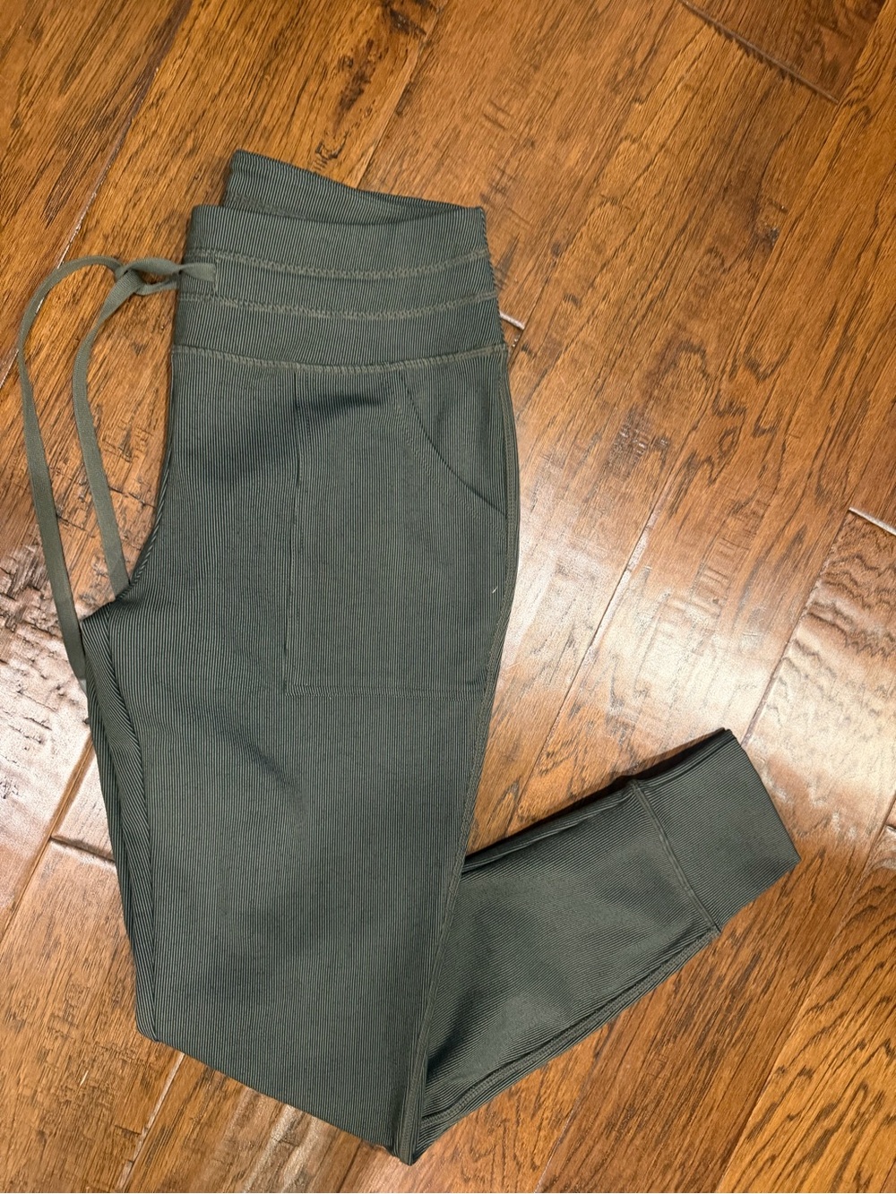 Grace & Lace Olive Green Ribbed Jogger Pants